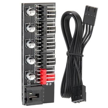 Alfais 4989 Fan Çoklayıcı 5 Port Y PWM Splitter 4 pin Hub Cpu Kablo Çoğaltıcı