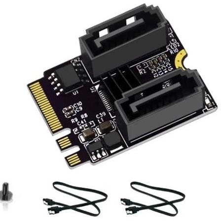 Alfais 4724 M.2 Key A+E to SATA3.0 Expansion WiFi Port Çevirici Çoklayıcı Adaptör