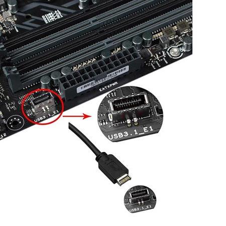 Alfais 4661 USB type e to type c TYPE-E to TYPE-C 20 pin çevirici kablo