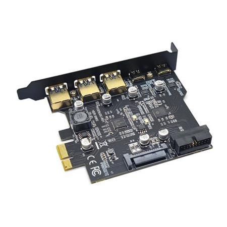 Alfais 4721 Pci-e Express Usb 3.0 Type C 3.2 Çoklayıcı Riser Kart