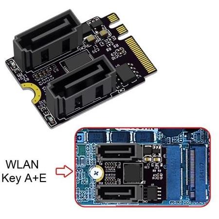 Alfais 4724 M.2 Key A+E to SATA3.0 Expansion WiFi Port Çevirici Çoklayıcı Adaptör