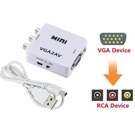 Alfais 5004 Vga To Av 3Rca Video 1080p Çevirici Dönüştürücü Adaptör 3.5mm Destekli