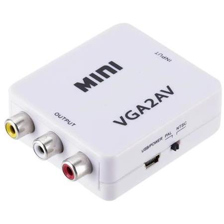 Alfais 5004 Vga To Av 3Rca Video 1080p Çevirici Dönüştürücü Adaptör 3.5mm Destekli