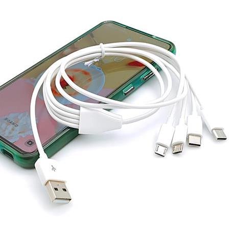 Alfais 4758 4 in 1 Şarj Kablosu 2x Type-C 2x Micro USB Çoklayıcı 1 Metre