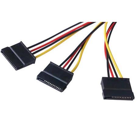 Alfais 5101 Üçlü 3 Port ide Molex Sata Power Hdd 4 pin Güç Kablosu