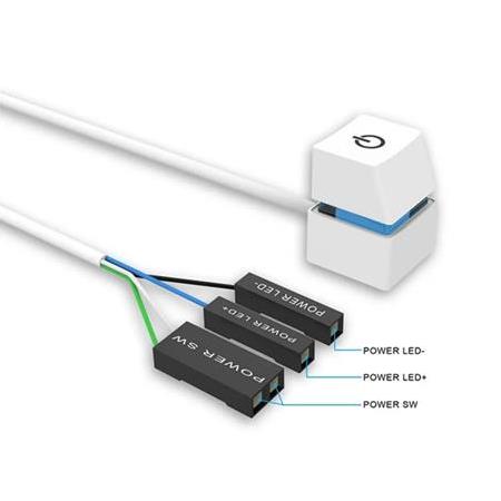 Alfais 5015 PC Led Işıklı Harici Başlatma Güç Açma Kapama Düğmesi Anakart 1.8m