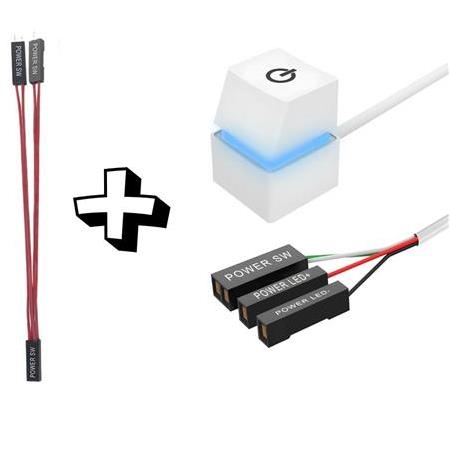 Alfais 5015 PC Led Işıklı Harici Başlatma Güç Açma Kapama Düğmesi Anakart 1.8m