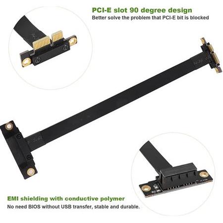 Alfais 5087 Pcı-e Express 1x Dişi Erkek Riser Yükseltici Uzatma Kablosu 20cm