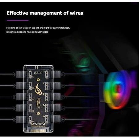 Alfais 4847 Argb Rgb Led 3 Pin 11 Port 5V Sata Power Güç Fan Çoklayıcır Şerit Hub Kablo Splitter